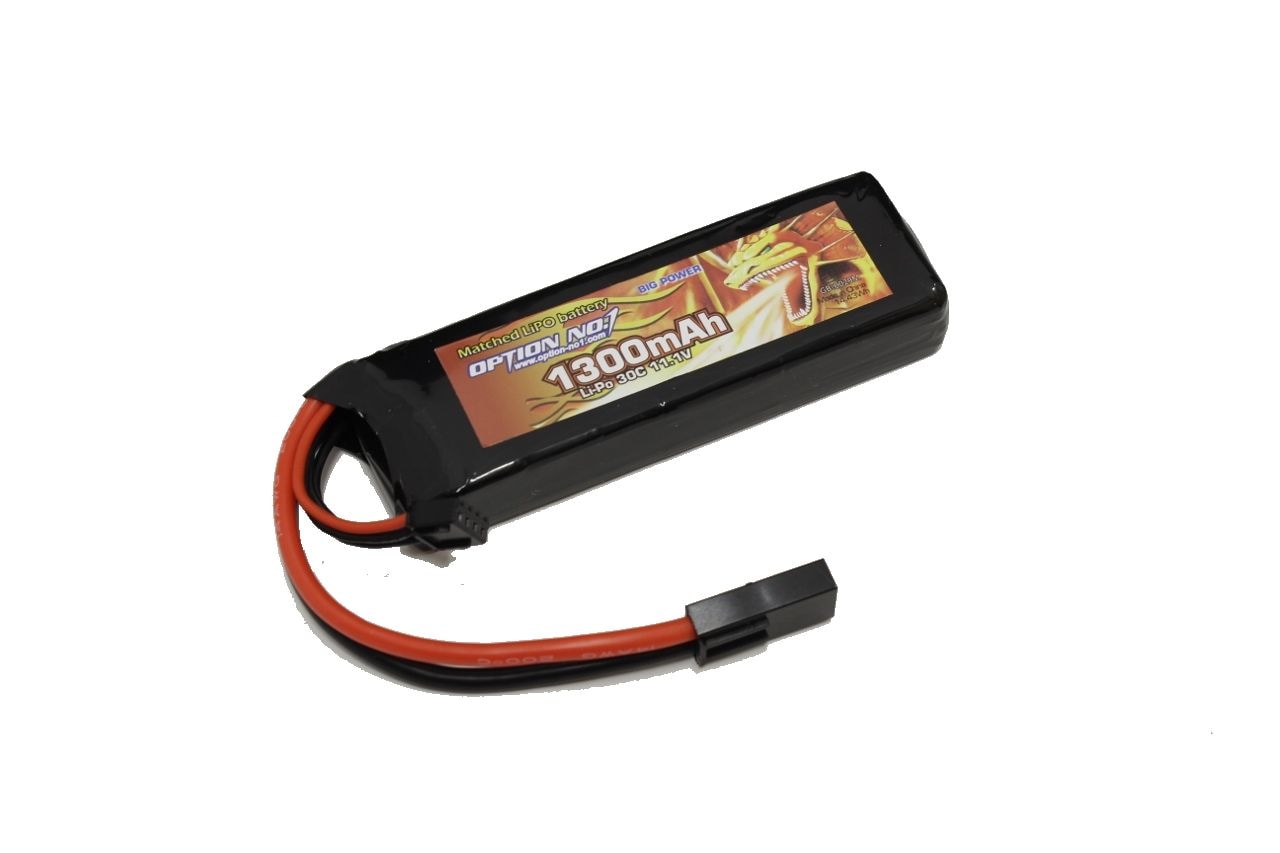 OPTION No.1　BIG POWER 11.1V 1300mAh リポバッテリー ミニSタイプ【GB0029M】