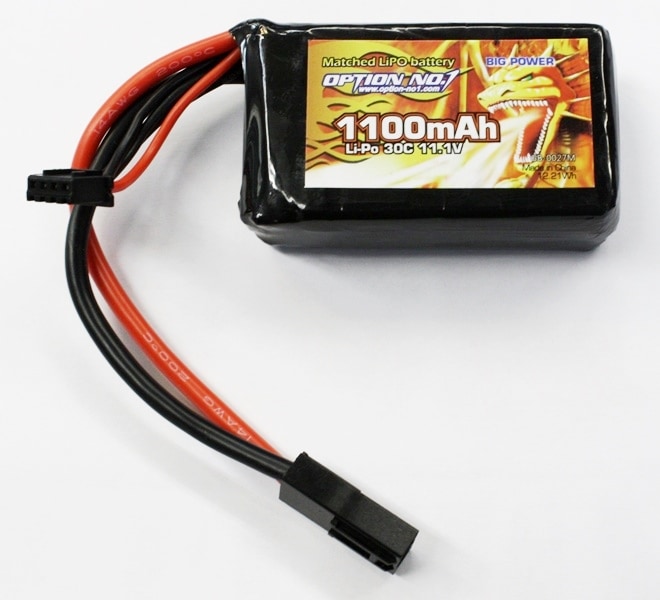 OPTION No.1　BIG POWER 11.1V 1100mAh リポバッテリー【GB0027M】