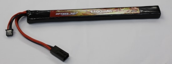 OPTION No.1　BIG POWER 7.4V 1100mAh リポバッテリー AK対応ロングタイプ【GB0026M】