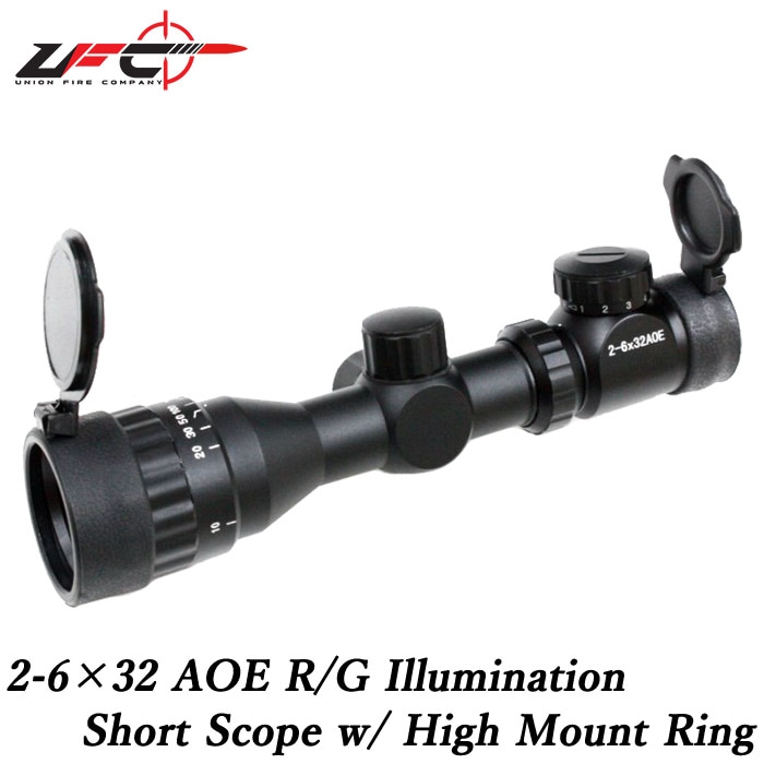 2-6×32 AOE R/Gイルミネートショートスコープ BK ≪マウントリング付≫