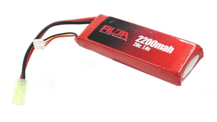 RWA（Red Wolf Airsoft）　ミニタイプ 7.4v 2200mAh (20C) リポバッテリー