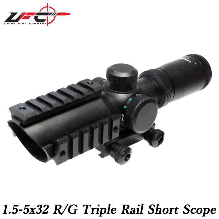 1.5-5×32 R/G トリプルレール ショートスコープ BK