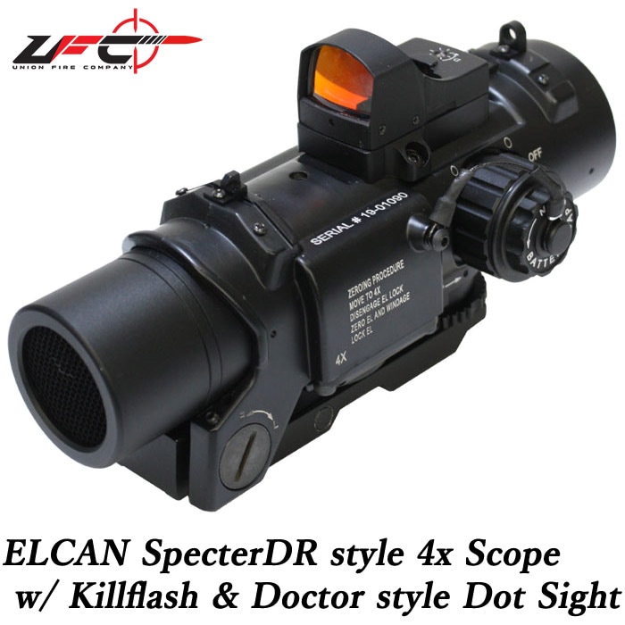 ELCAN SpecterDRタイプ 4倍固定 スコープ BK ≪キルフラッシュ＆DOCTORタイプ レッドドットサイト付≫ | 光学機器,スコープ  | | GUN MALL TOKYO WEB SHOP