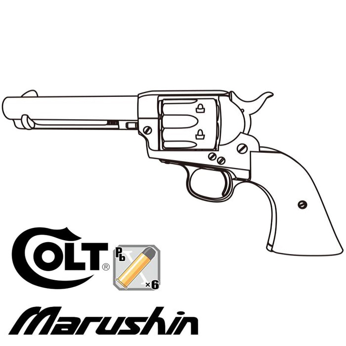 【店舗から発送】【10月18日再入荷】COLT SAA.45 1st Gen. Late シビリアン ガスリボルバー ≪ホワイトパール調プラグリップ≫