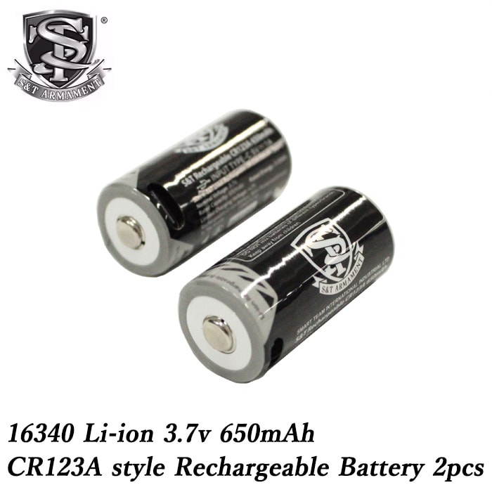 【7月7日再入荷】16340 TYPE-C充電式 リチウムイオン電池 650mAh 2本セット