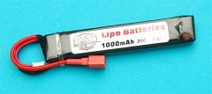 G&P　7.4V 1000mAh リポバッテリー (30C)【T型コネクター：ラージ】