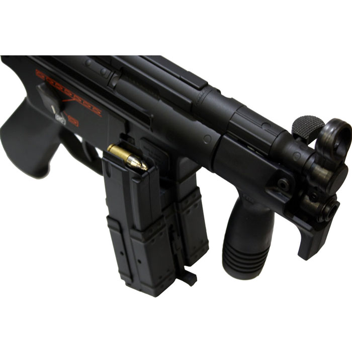 MP5電動ガン 黒 サイレンサー付き ダブルマガジン SRC H&K MP5 SDU サイレンサー UMPストック フルサイズ電動ガン
