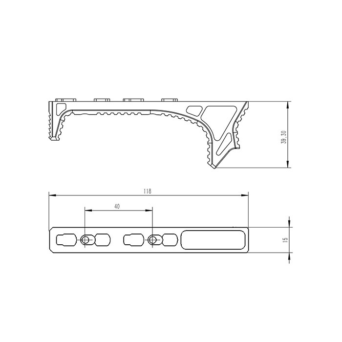 UFC　KEYMOD用 SI Link Curvedタイプ フォアグリップ