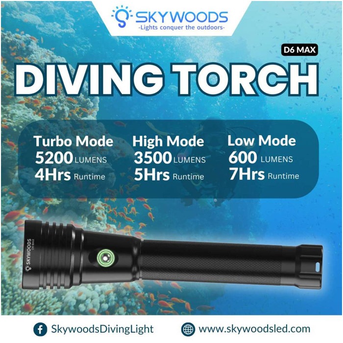 D6 MAX Diving Flash Light