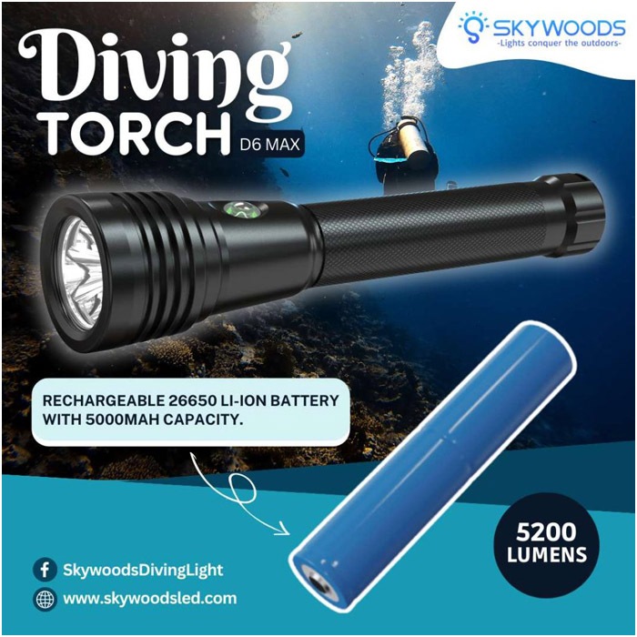 D6 MAX Diving Flash Light
