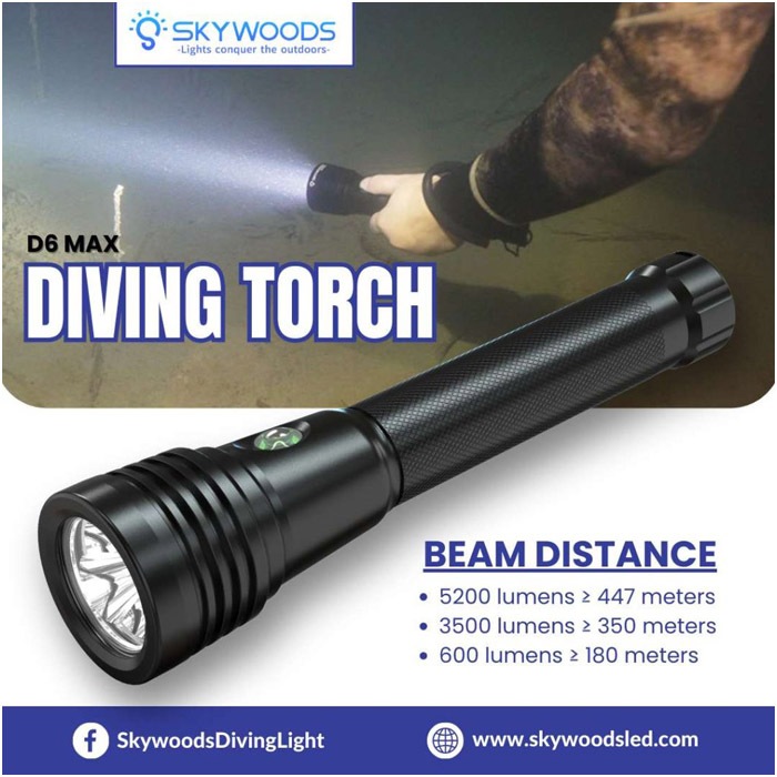 D6 MAX Diving Flash Light