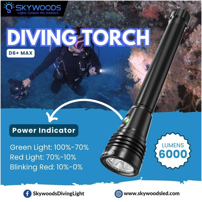 D6+ MAX Diving Flash Light