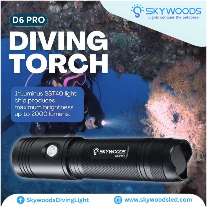 D6 Pro Diving Flash Light