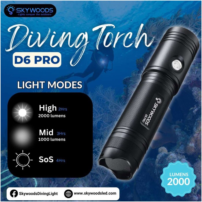 D6 Pro Diving Flash Light