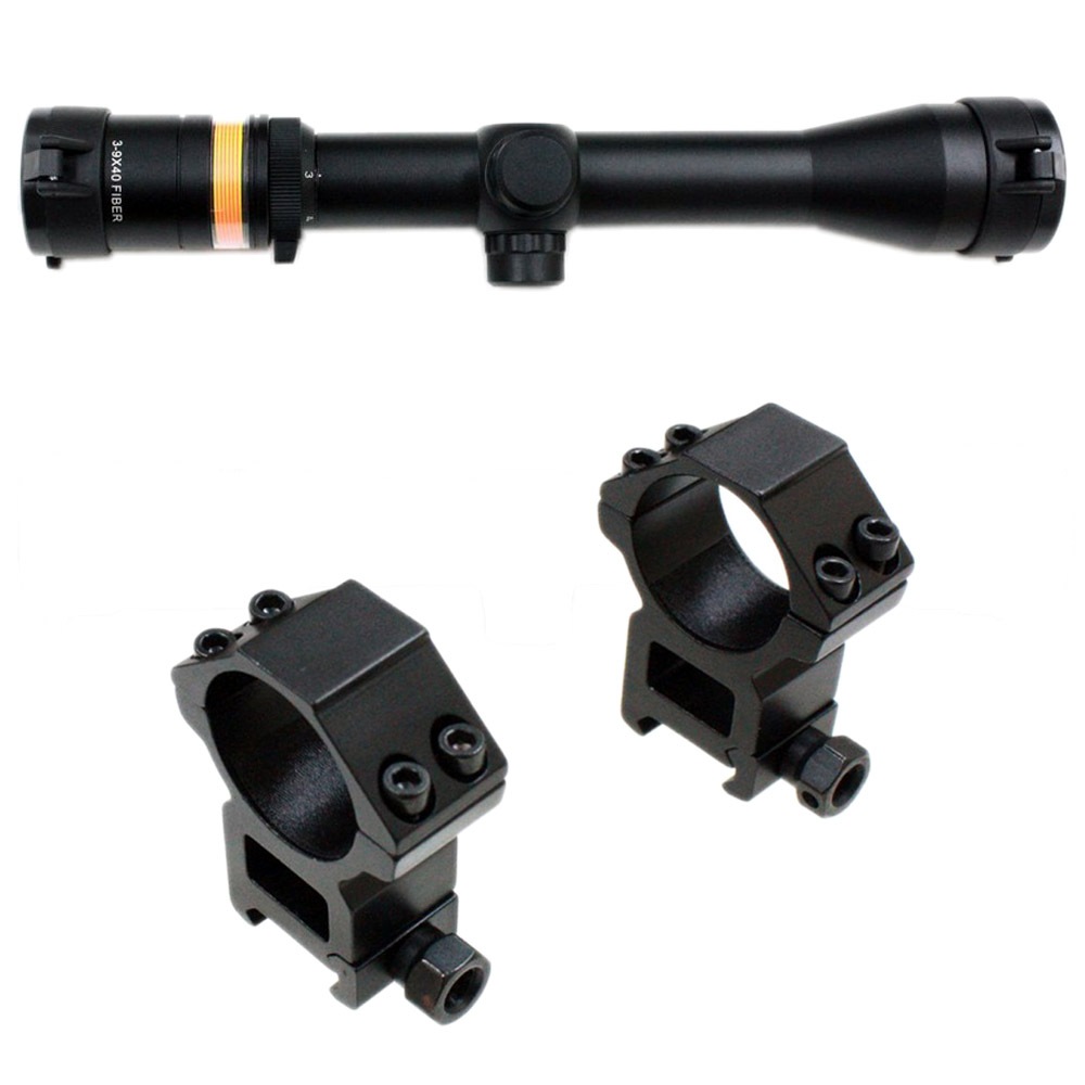 3-9x40 TR20タイプ Redファイバースコープ BK ≪マウントリング付≫