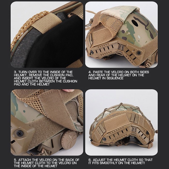 FASTタイプ マリタイム ヘルメットカバー アレスティックコード付