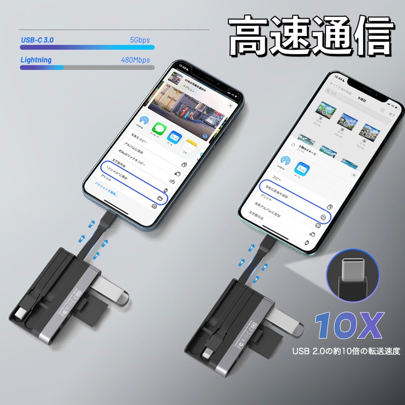 MicroSDカード付き】6in1 USB アダプター 変換アダプタ 充電