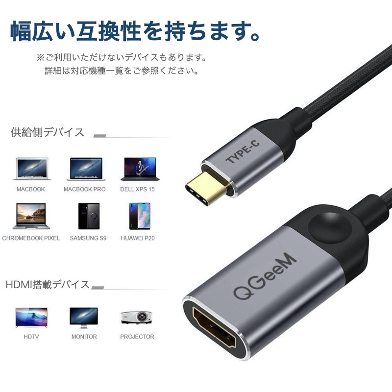 6ヶ月保証】Type-C HDMI 変換ケーブル アダプタ USB-C to HDMI