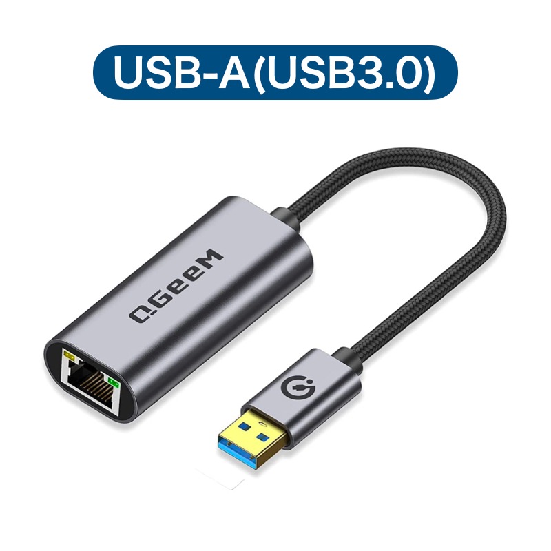 QGeem USB-C USB-A 3.0 LAN ポート Type-C タイプC 有線LAN RJ45