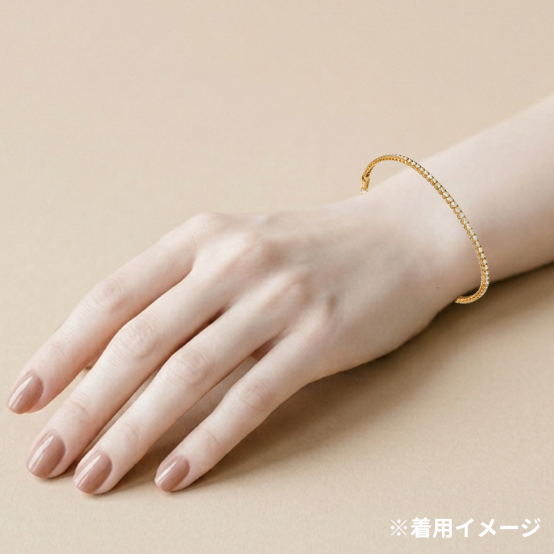 207.K18 ダイヤモンドテニスブレスレット 【2.02ct】（鑑別書付き)