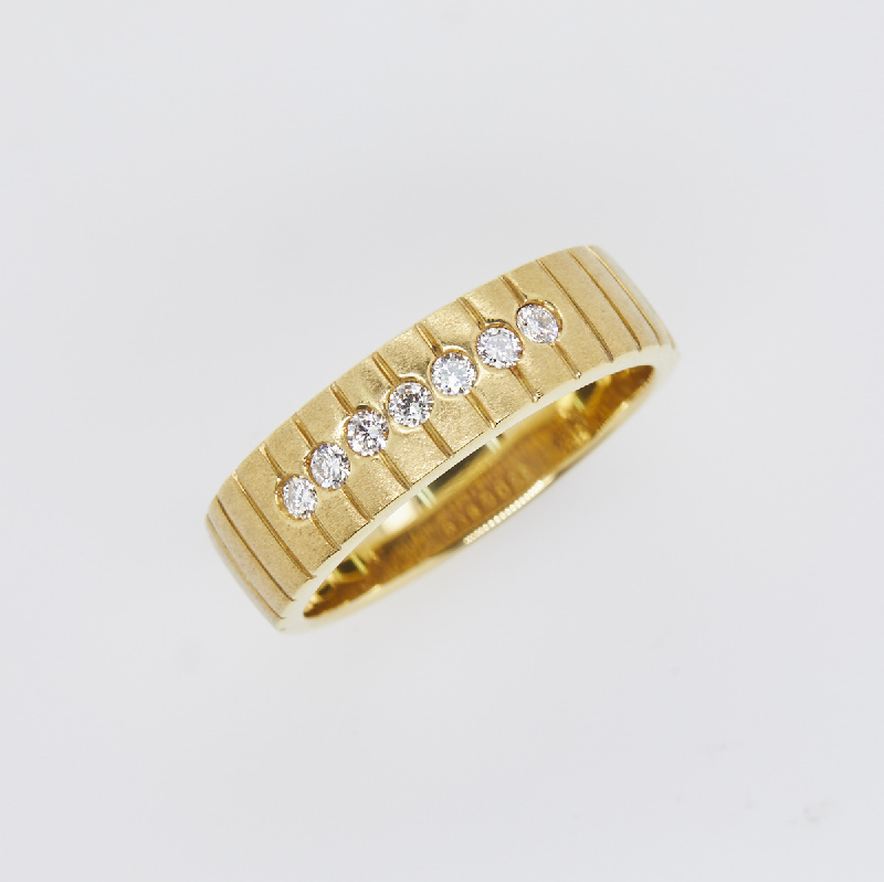 15 K18 メンズダイヤモンドリング 0.235ct （鑑別書付