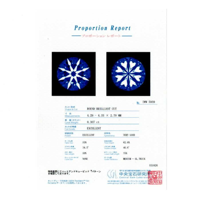 210.PT 一粒ダイヤモンドリング 【0.307ct】（中央宝石研究所鑑定書付）