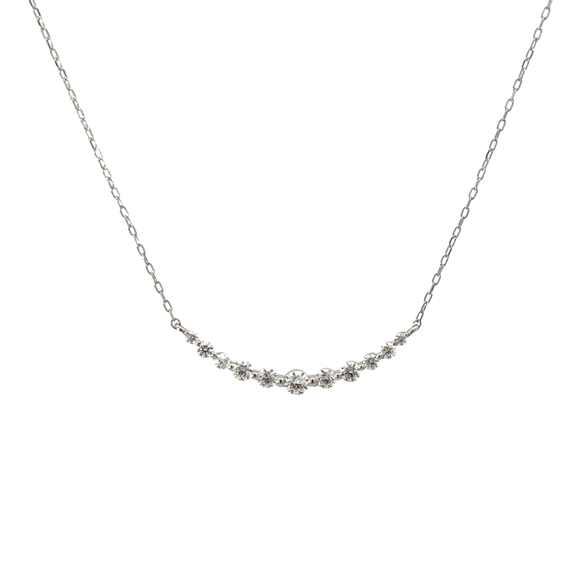 PT プラチナ ダイヤモンド ラインネックレス 0.3ct  ペンダント（鑑別書付） [305]