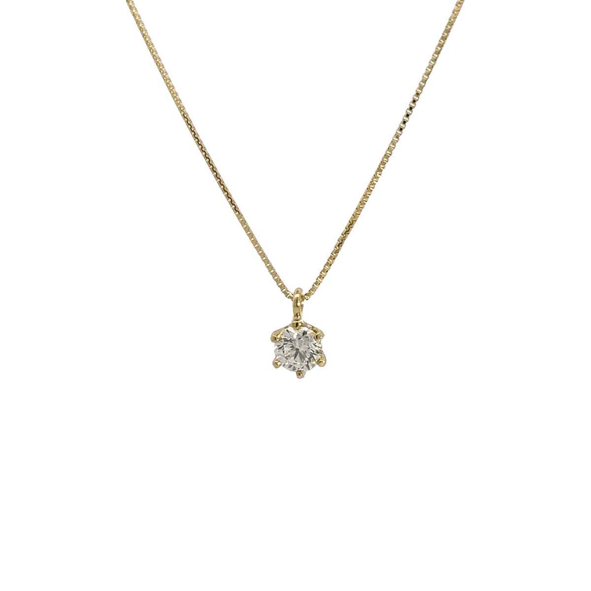 209.K18 一粒ダイヤモンドペンダント 【0.318ct】(中央宝石研究所鑑定書付)