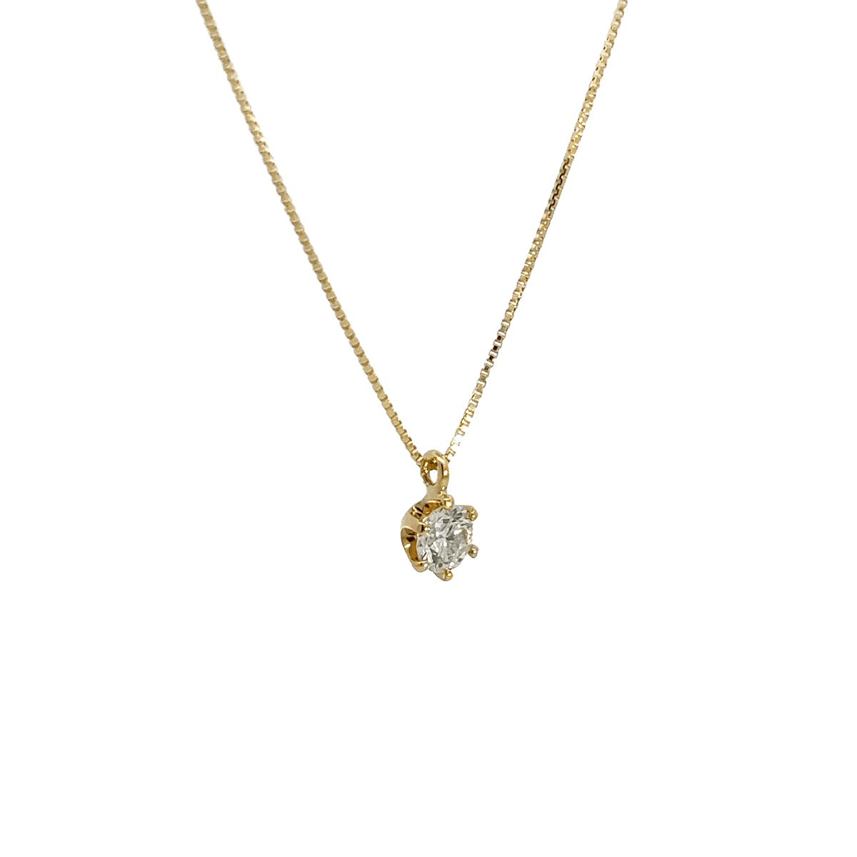 209.K18 一粒ダイヤモンドペンダント 【0.318ct】(中央宝石研究所鑑定書付)