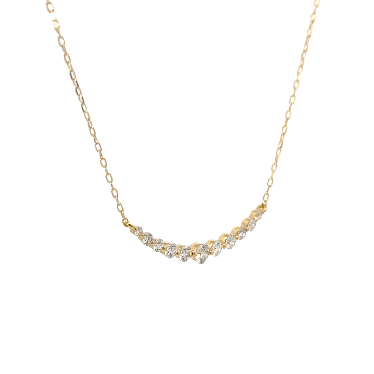 K18 18金 ダイヤモンド ラインネックレス 0.3ct ペンダント（鑑別書付） [306]