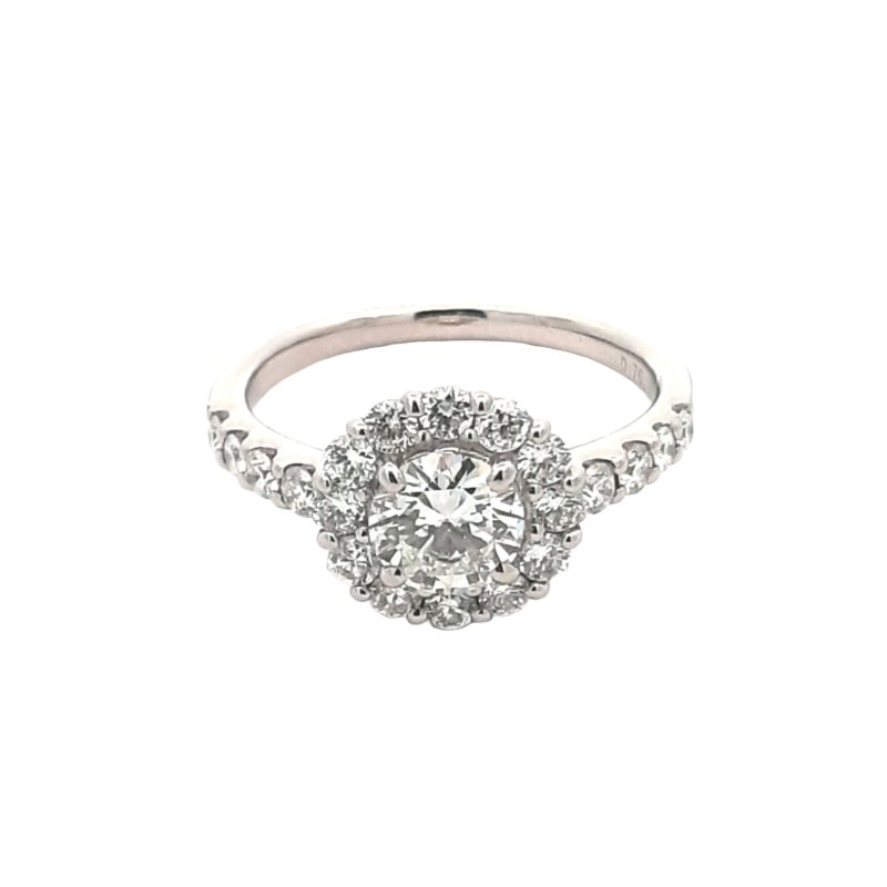 4. PT 取巻きダイヤモンドリング F SI-1 VG 【0.750/D0.625ct】(中央宝石研究所鑑定書付)