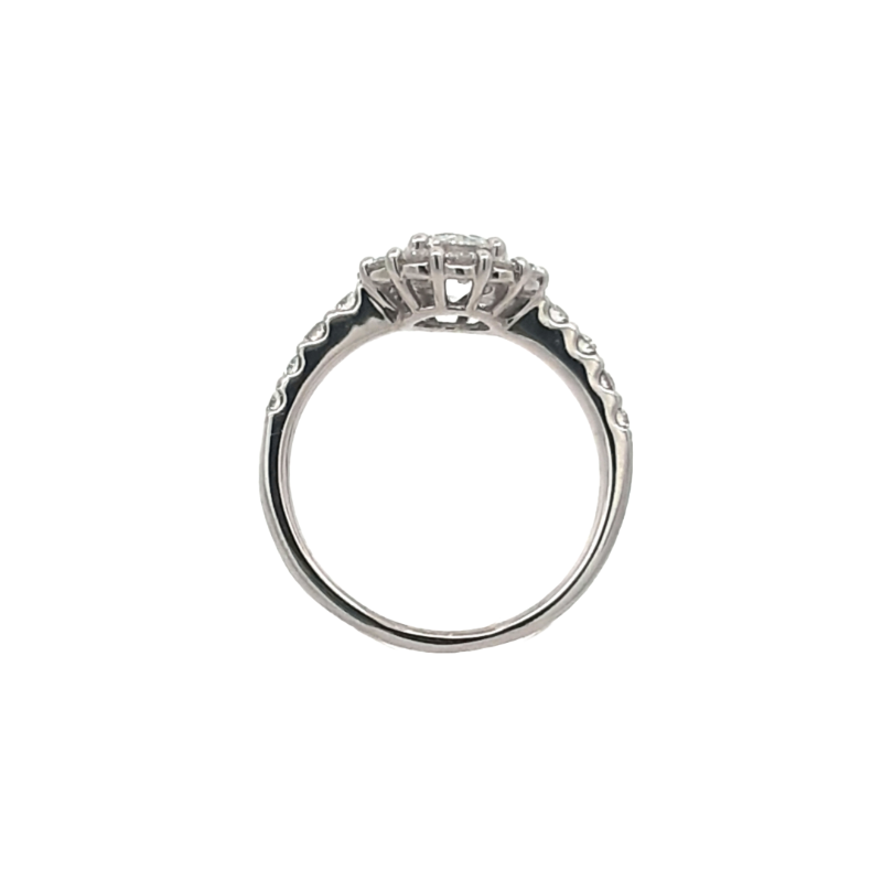 4. PT 取巻きダイヤモンドリング F SI-1 VG 【0.750/D0.625ct】(中央宝石研究所鑑定書付)