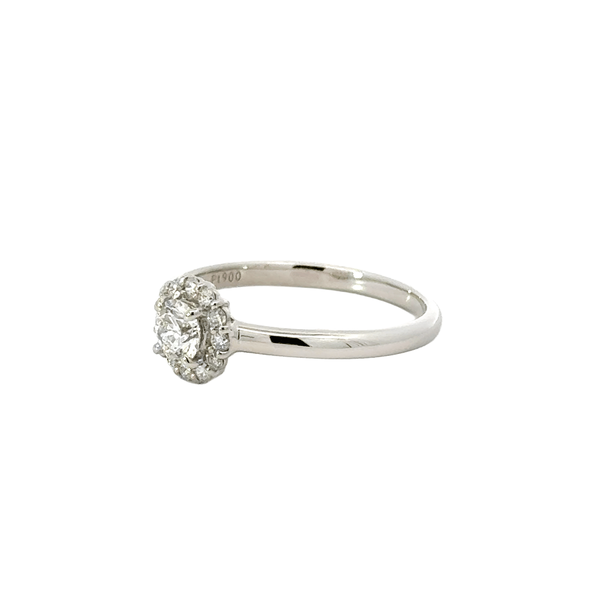 319. PT プラチナ ダイヤモンド リング 0.256ct 取り巻き ヘイローリング 指輪 (中央宝石研究所 鑑定書付)