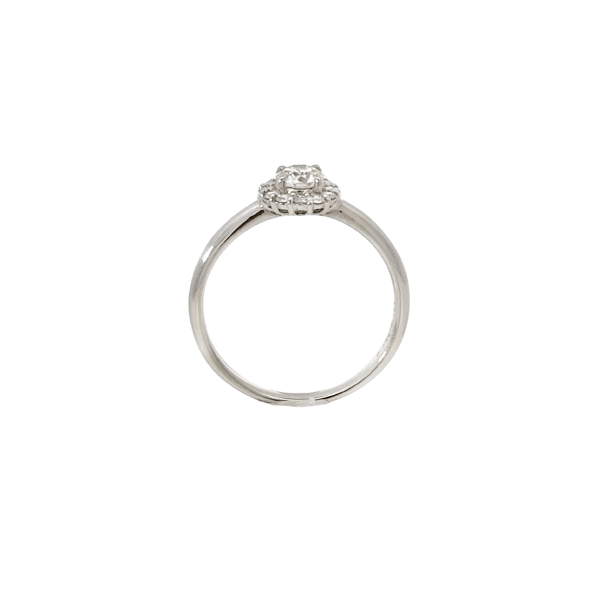 319. PT プラチナ ダイヤモンド リング 0.256ct 取り巻き ヘイローリング 指輪 (中央宝石研究所 鑑定書付)