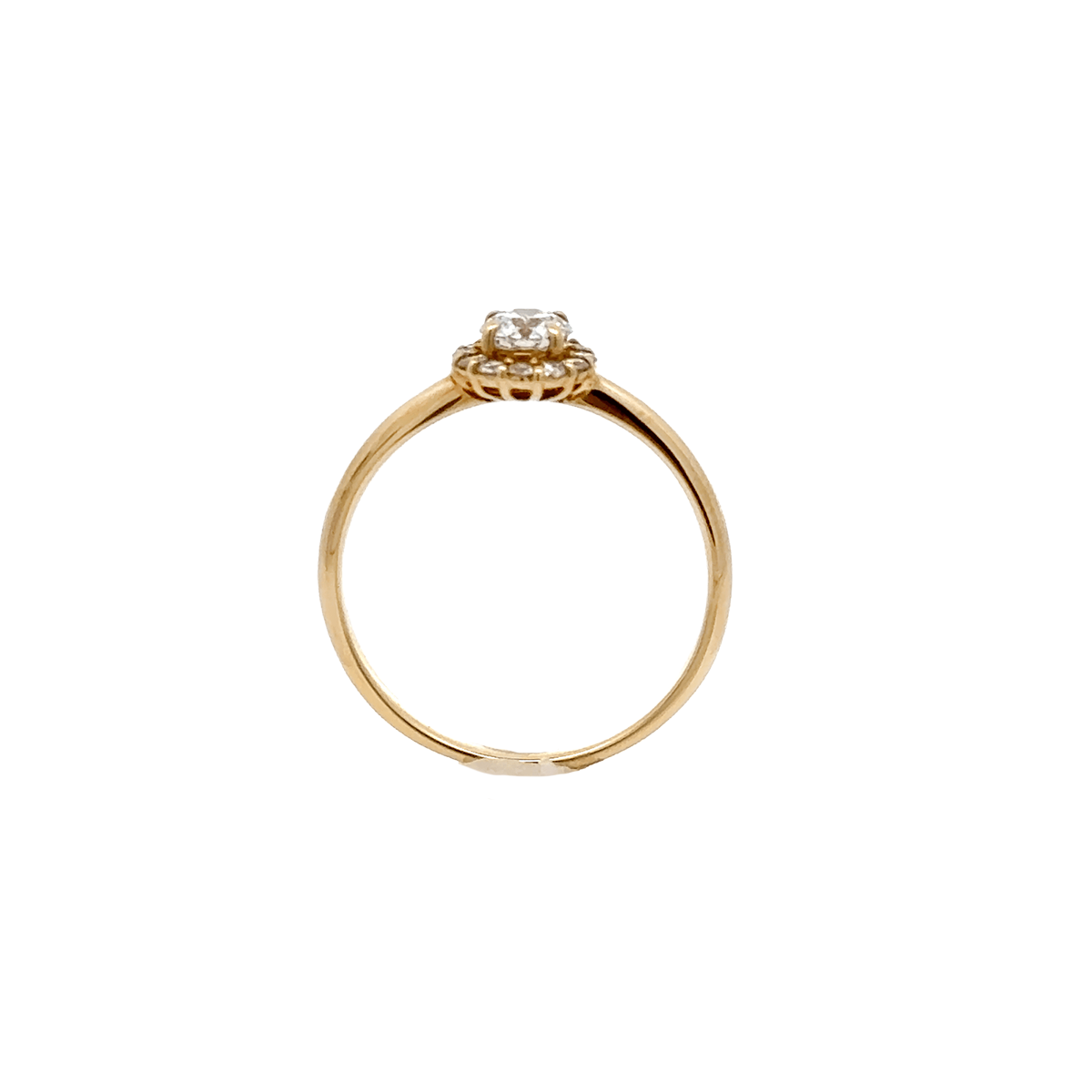 320. K18 18金 ダイヤモンド リング 0.29ct 3EX H&C 取り巻き ヘイローリング 指輪  婚約指輪（中央宝石研究所 鑑定書付）