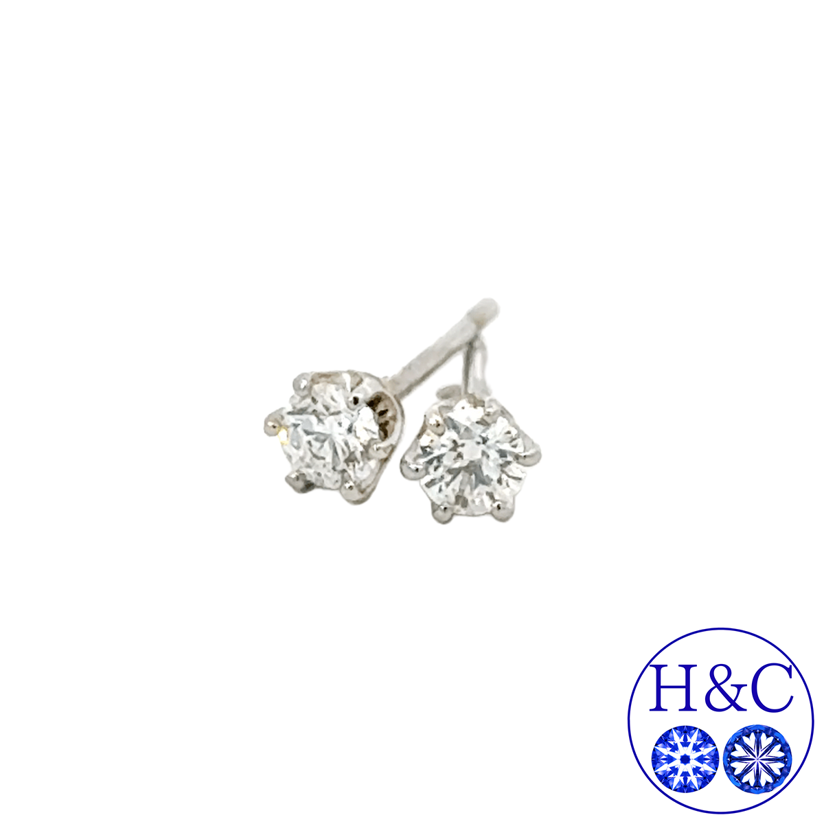 323. PT プラチナ ダイヤモンド ピアス 一粒 0.126ct/0.121ct (計0.24ct) ピアス （中央宝石研究所 鑑定書付）