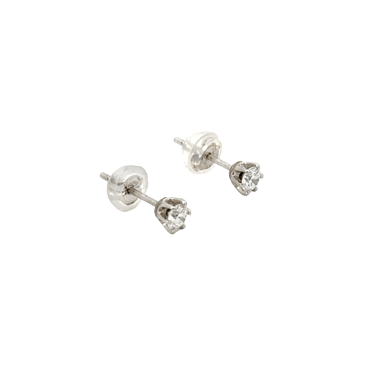 323. PT プラチナ ダイヤモンド ピアス 一粒 0.126ct/0.121ct (計0.24ct) ピアス （中央宝石研究所 鑑定書付）