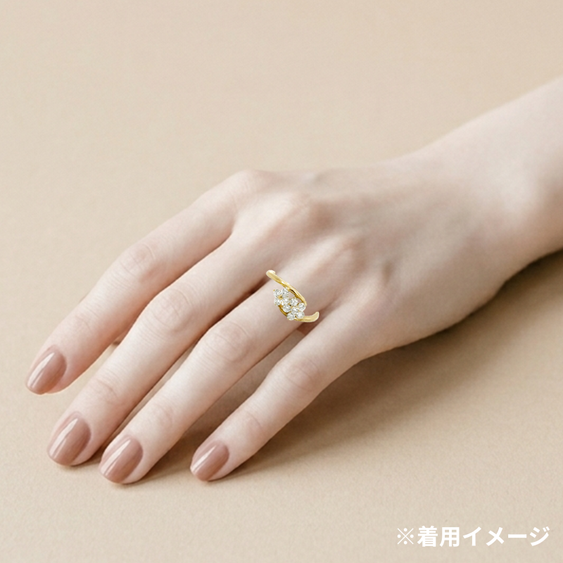 224.K18 デザインダイヤモンドリング 【0.502ct】(鑑別書付き)