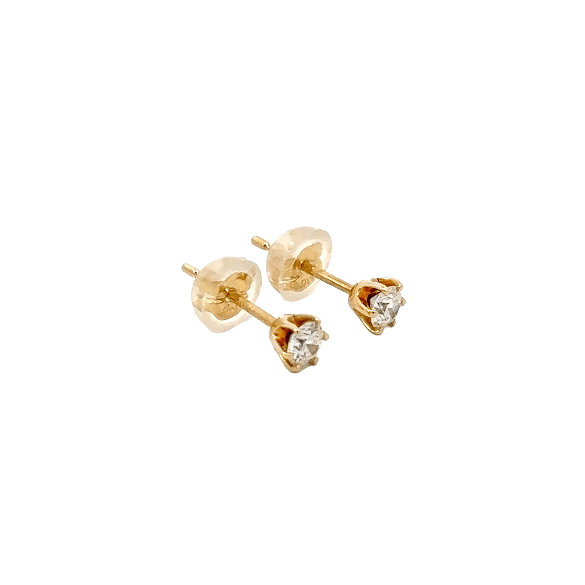 324. K18 18金 ダイヤモンド ピアス 一粒 0.130ct/0.134ct (計0.26ct) (中央宝石研究所 鑑定書付)