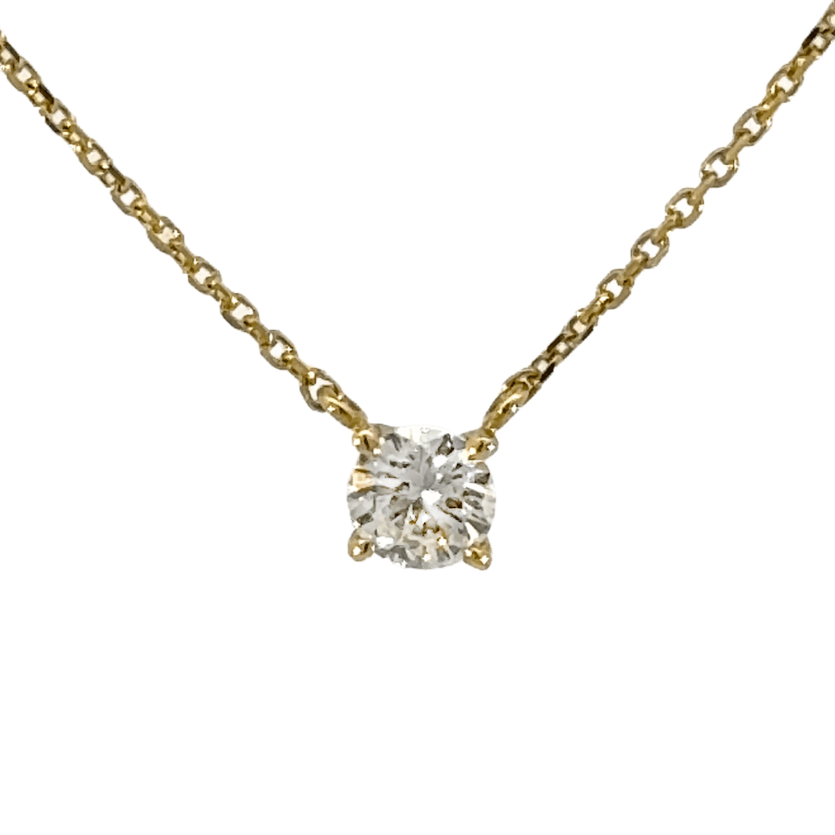 233.K18 一粒ダイヤモンドペンダント 【0.214ct】(中央宝石研究所鑑定書付)
