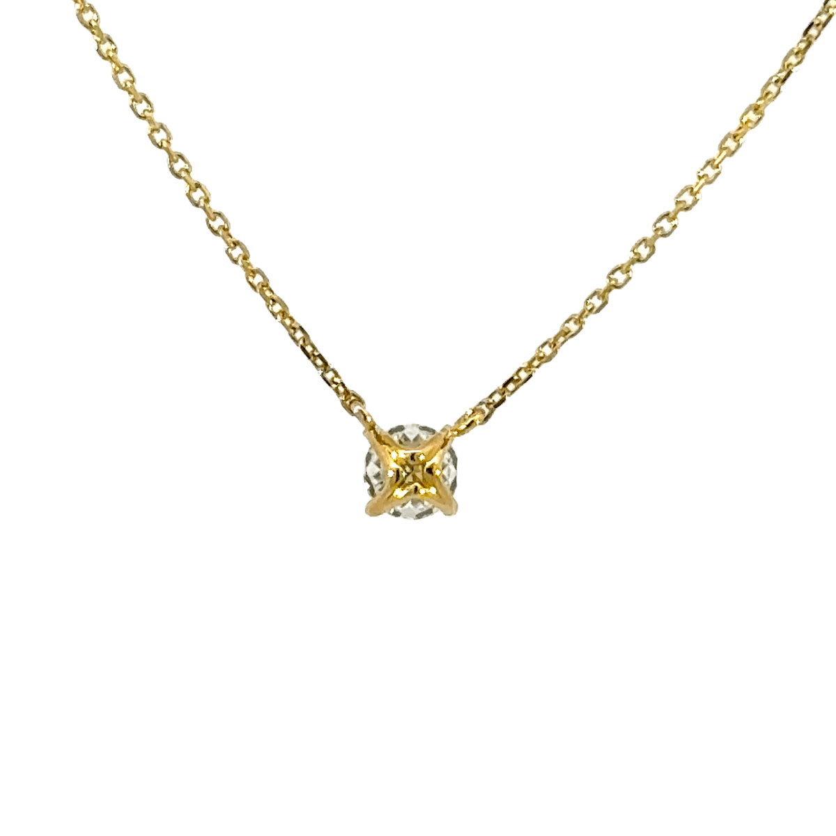233.K18 一粒ダイヤモンドペンダント 【0.214ct】(中央宝石研究所鑑定書付)