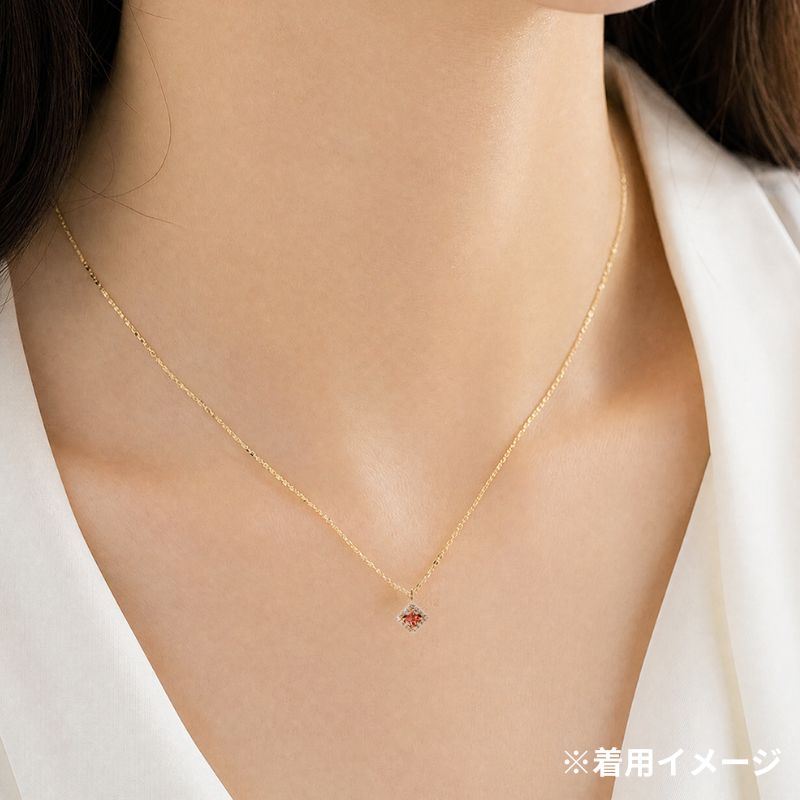 K18PG パパラチアサファイア ペンダント ネックレス (0.05ct D0.03ct) （ソーティング付） [334]