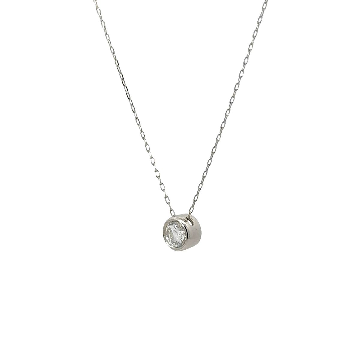 PT プラチナ 一粒ダイヤモンド ペンダント 0.306ct  覆輪 フクリン ネックレス [341]