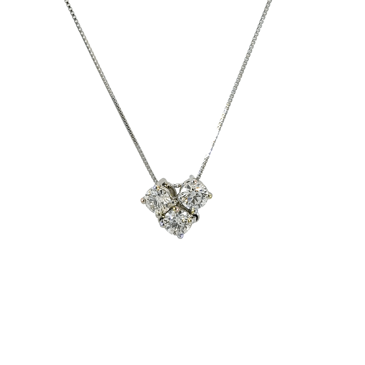 13.  PT スリーストーン(トリロジー)ダイヤモンドペンダント 【0.276/0.277/0.281ct】（中央宝石研究所鑑定書付）