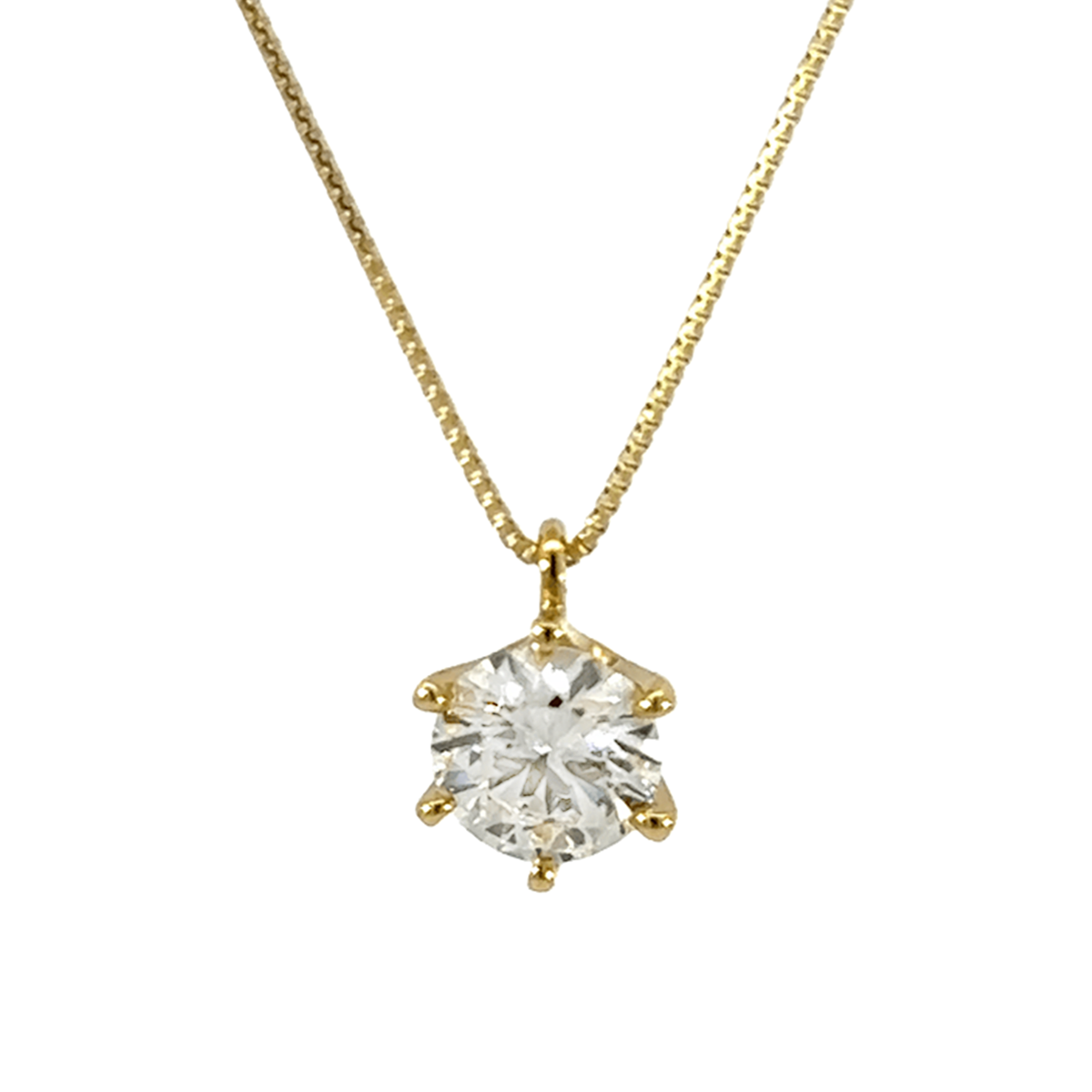 261.K18 一粒ダイヤモンドペンダント 【0.726ct】（中央宝石研究所鑑定書付）