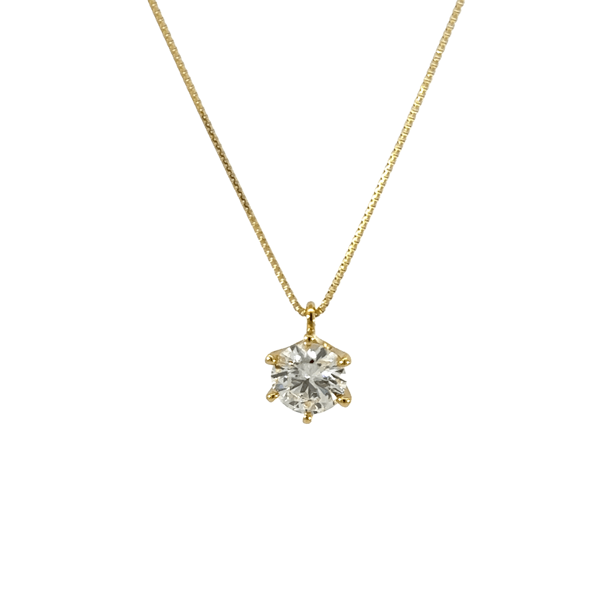 261.K18 一粒ダイヤモンドペンダント 【0.726ct】（中央宝石研究所鑑定書付）
