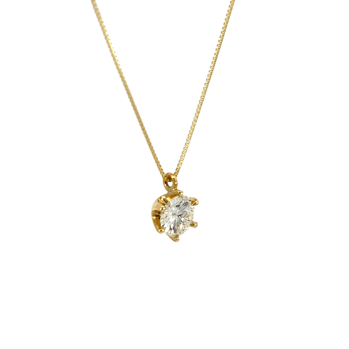261.K18 一粒ダイヤモンドペンダント 【0.726ct】（中央宝石研究所鑑定書付）