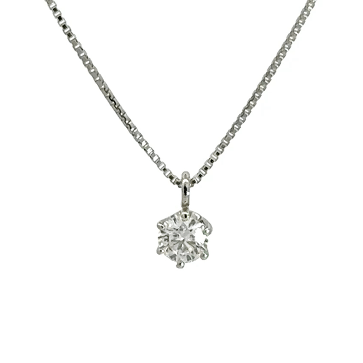 265.PT 一粒ダイヤモンドペンダント 【0.188ct】（中央宝石研究所鑑定書付）