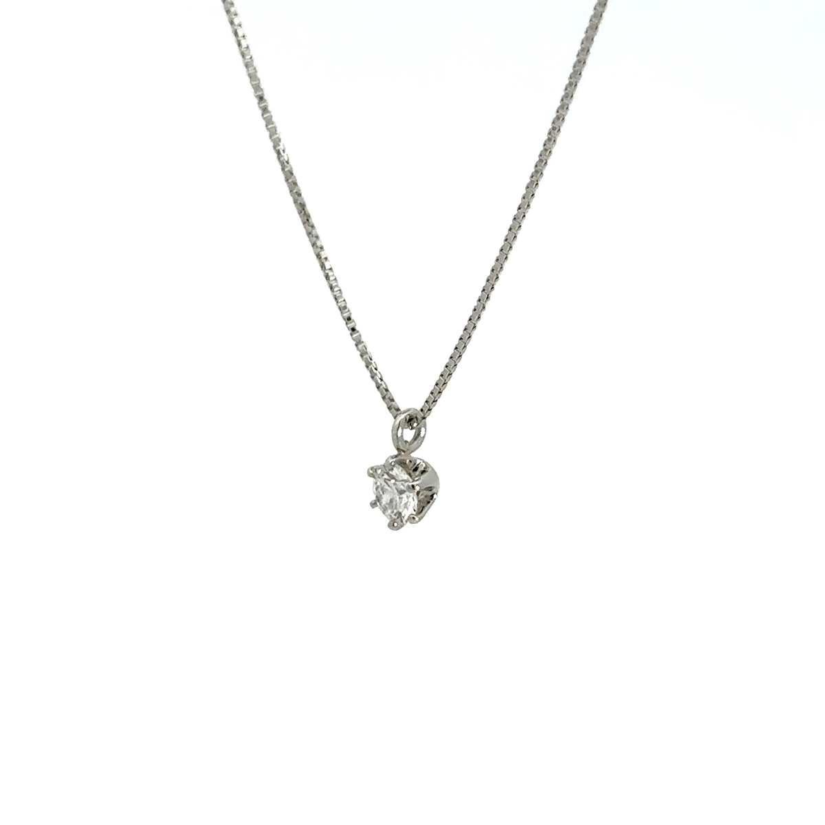265.PT 一粒ダイヤモンドペンダント 【0.188ct】（中央宝石研究所鑑定書付）