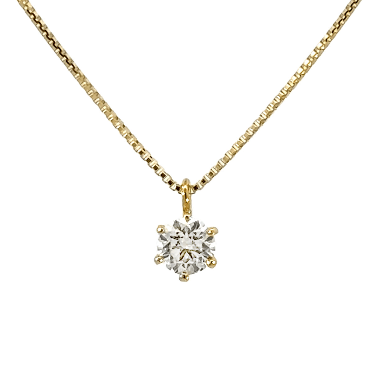 267.K18 一粒ダイヤモンドペンダント 【0.192ct】（中央宝石研究所鑑定書付）